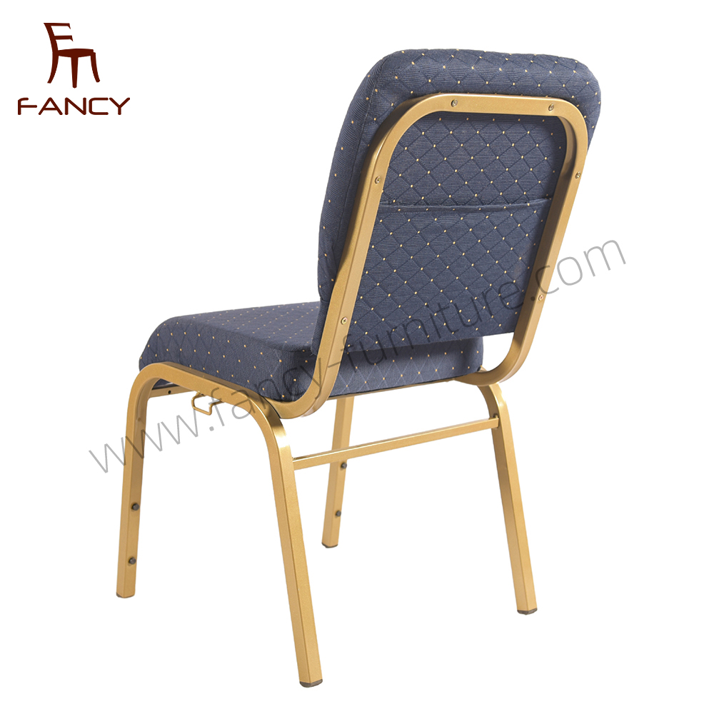 Wholesale Cheap Price Stackable Metal Interlocking Blue Church Chair