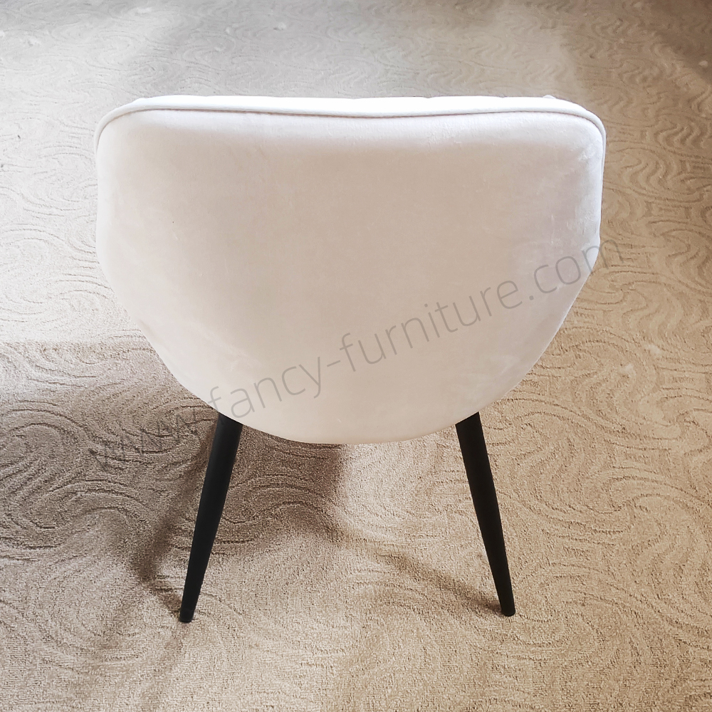 Armrest Velvet Dining Chair with Metal Legs, Modern Upholstered Accent Chair with Soft Fabric for Living Room, Restaurant Use