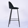 Modern Velvet Bar Chair with Black Legs Comfortable Height Bar Stool with Footrest for Kitchen Island, Home Bar