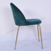 Modern Velvet Dining Chair with Metal Legs Durable Velvet Upholstery Non-Foldable for Home & Hotel Use