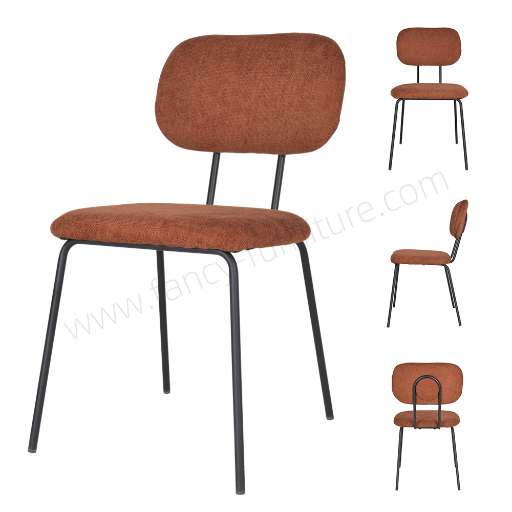 Factory Price Linen Fabric Dining Room Chair, Comfortable Padded Kitchen Chair for Restaurant