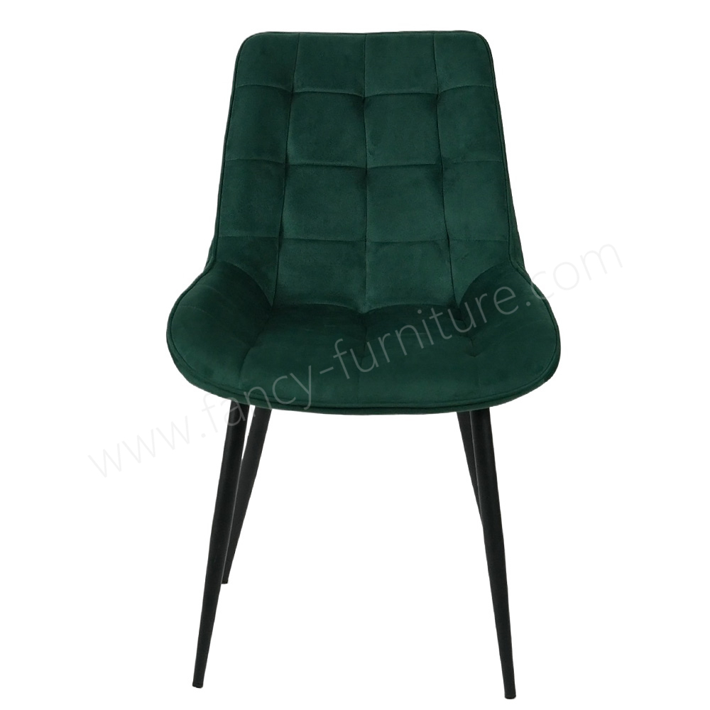 Comfortable Tufted Velvet Dining Chair, Modern Accent Chair with Metal Legs for Dining Room & Commercial Use