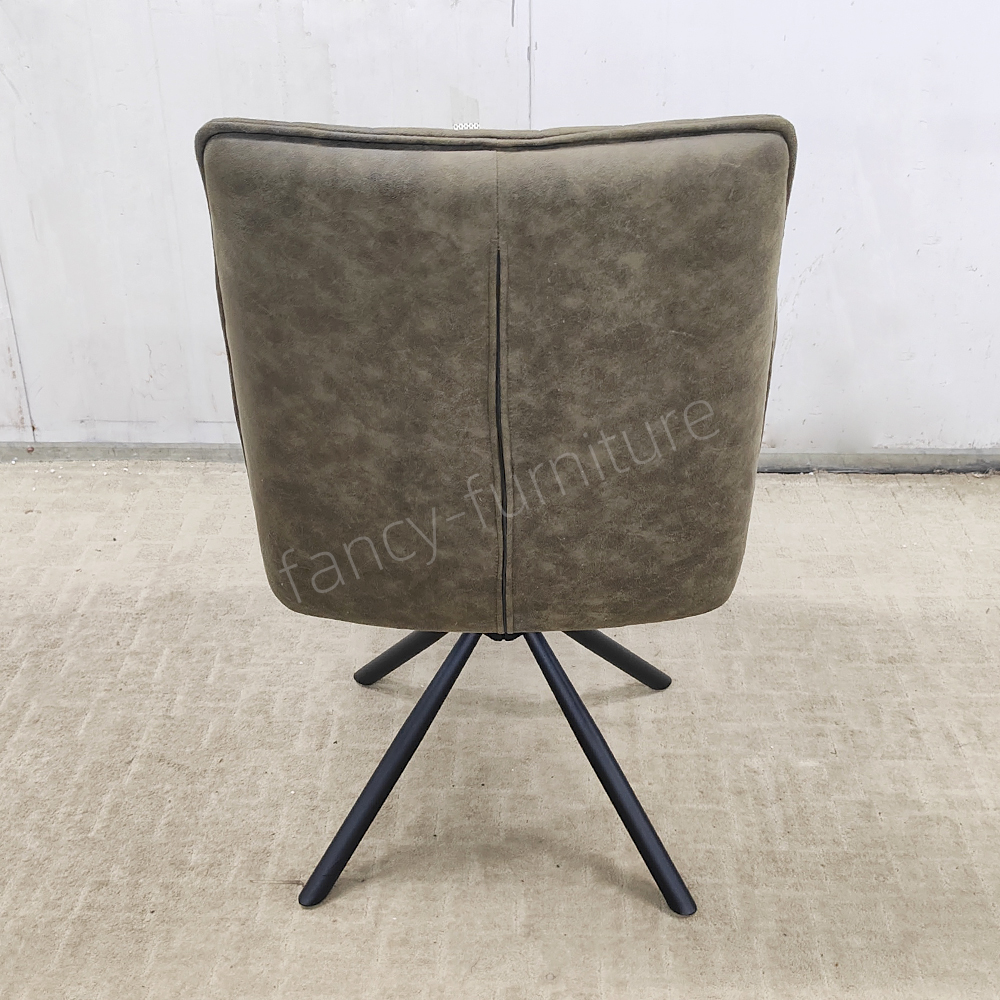 Modern Soft Upholstered Dining Chair, Tech Fabric Upholstery with Black Metal Legs for Living Room & Dining Room