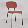 Linen Fabric Upholstered Dining Chair with Metal Legs, Modern Side Chair for Kitchen Living Room