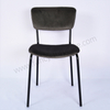 Modern Nordic Velvet Upholstered Dining Chair, Black Ripple Metal Legs Luxury Dining Room Furniture, Suitable for Home Hotel Restaurant Banquet Cafe Coffee Shop