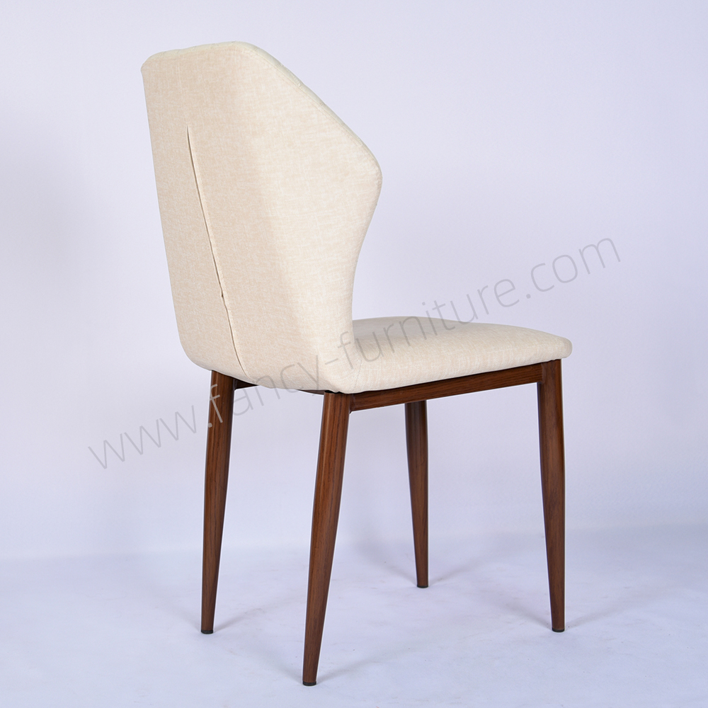 Modern PU Leather Upholstered Dining Chair with Wood Effect Metal Legs for Restaurant, Hotel, Cafe And Home Kitchen