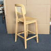 Wholesale Modern Ash Wood Bar Stool with Real Rattan Back & Seat, Ergonomic Counter Height Kitchen Bar Chair with Solid Wood Frame for Home, Restaurant,