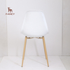 Good quality home furniture Colored Modern dinning comfortable plastic chair with wood legs 