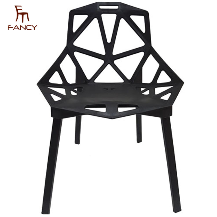 black plastic chair