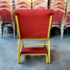 Metal Frame Stackable Church Prayer Chair with Kneeler, Red Fabric Upholstered Worship Chair for Church