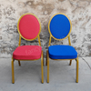 Factory Wholesale Stackable Metal Banquet Chair 25mm Iron Tube Stable Stackable Wedding Hotel Event Chair Custom Color
