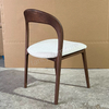 Nordic Style Ash Wood Upholstered Dining Chair, Curved Back Design with Soft Cushion for Living Room & Cafe