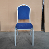 Hotel Chairs Banquet Fancy Modern Metal Fabric Stackable Stable Commercial Dining Chair Solid Back Foam Cushion Iron Legs