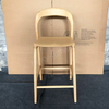 Modern Solid Wood Bar Stool, Curved Backrest Counter Height Chair, Natural Ash Wood Finish for Kitchen & Bar