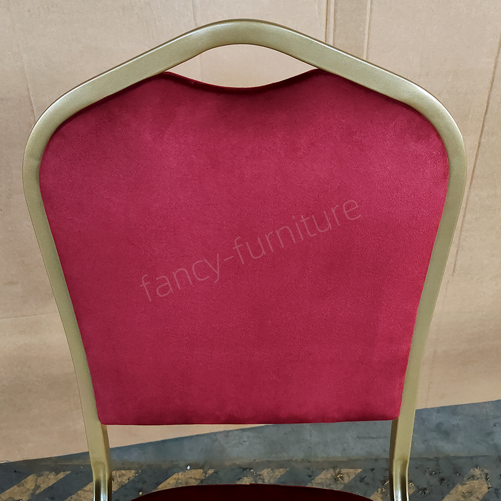 Cheap Banquet Chairs Fancy Modern Metal Fabric Stackable Stable Commercial Hotel Dining Chair Solid Back Foam Cushion Iron