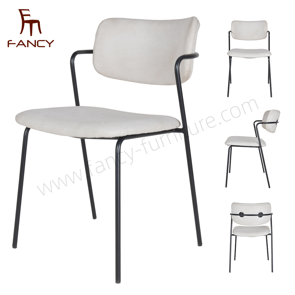 Modern Nordic Luxury Gold Fabric Velvet Dining Room Chair Cream Color Dining Chair for Dining Table