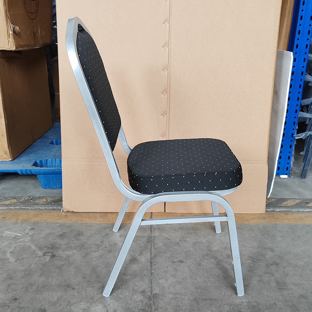 Hot Sale Modern Iron Stackable Durable & Stable Solid Back Hotel Banquet Chair for Wedding Events Indoor Use