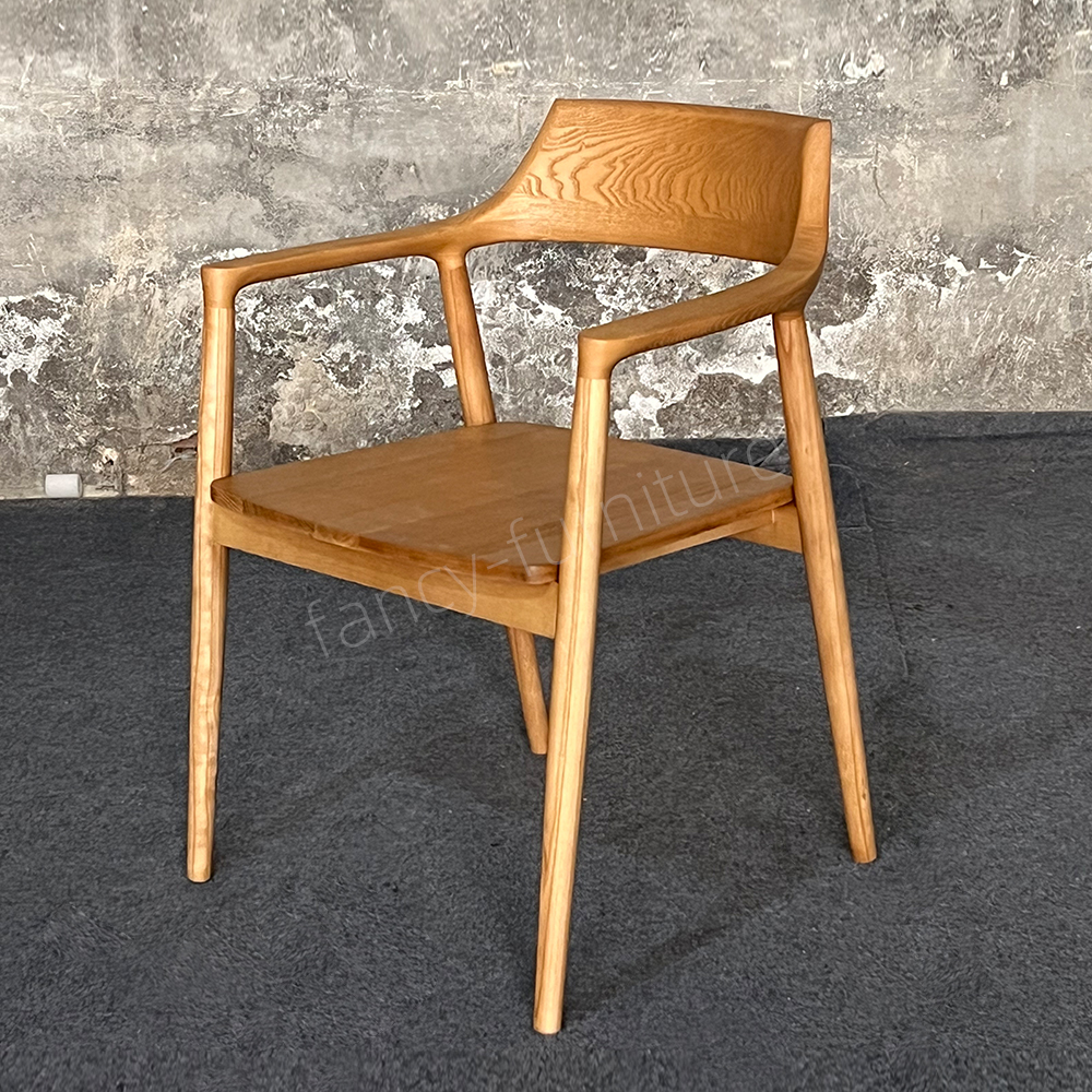 Bulk Supply European Style Hiroshima Ash Wood Dining Chair Durable And Ergonomic Modern Solid Wood Dining Chair for Dining Room
