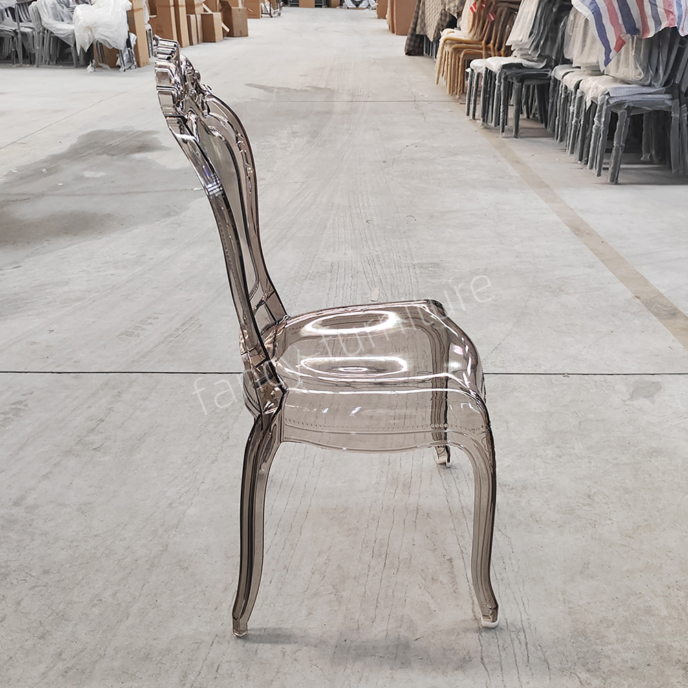 Modern Clear Plastic Dining Chair-Durable Waterproof Portable Smile Furniture with 2-Year Warranty for Home Hotel & Outdoor Use