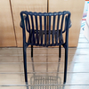 Heavy Duty Black Plastic Stackable Chair, All-Weather, Ventilated Slatted Design for Dining & Outdoor Events