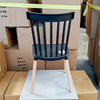 Modern Windsor Dining Chair, Plastic Seat & Backrest with Beech Wood Legs, Ideal for Kitchen, Living Room, Stackable Design