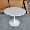 Nordic Minimalist Tulip Dining Table Durable Eco-Friendly MDF Top Metal Base Black/White for Hotel Kitchen Cafe Living Room