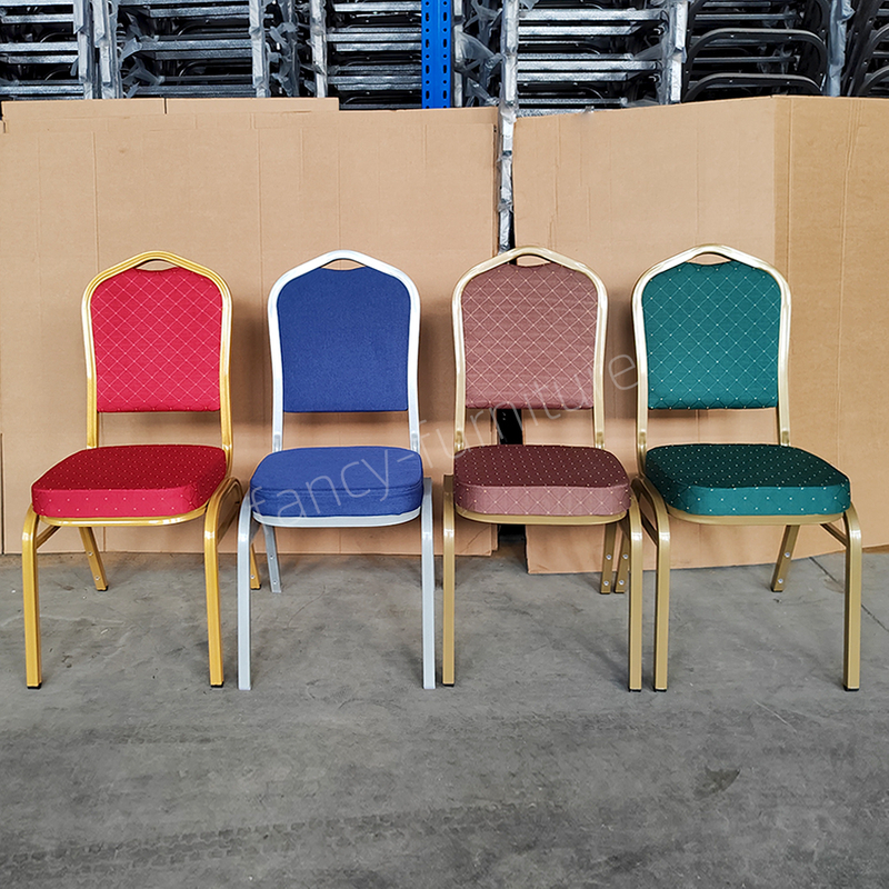 Wholesale Cheap Price Modern Iron Stackable Durable Stable Solid Back Indoor Use Dining Banquet Chair for Hotel