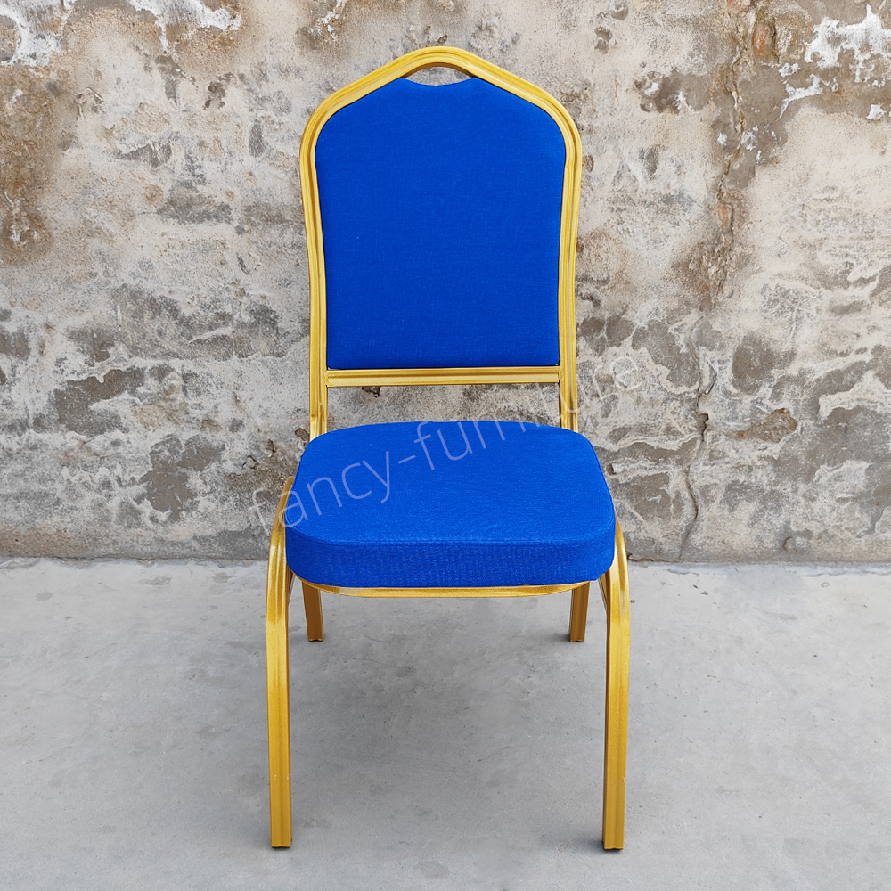 Hotel Banquet Chair with Decorative Iron Back Stackable & Durable Modern Design Foam Cushion Indoor Use