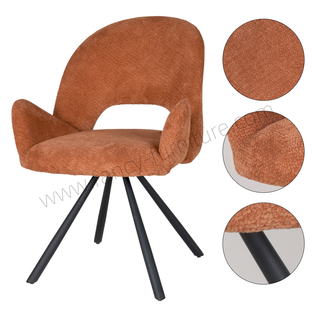 Nordic Swivel 360 Degree Revolving Dining Chair with Cushion