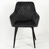 High-Back Velvet Dining Arm Chair, Soft Plush Fabric Dining Chair with Stable Metal Legs for Dining Rooms, Living