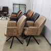 Modern Soft Upholstered Dining Chair, Tech Fabric Upholstery with Black Metal Legs for Living Room & Dining Room