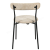 Breathable Linen Curved Back Dining Chair, Soft Fabric Kitchen Chair with Sturdy Black Metal Frame