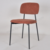 Linen Fabric Upholstered Dining Chair with Metal Legs, Modern Side Chair for Kitchen Living Room