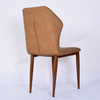 Modern Light Luxury PU Leather Upholstered Dining Chair with Wood Effect Metal Legs, Durable Soft Padded Side Chair for Home Kitchen Restaurant Hotel Cafe Banquet Coffee Shop Wholesale
