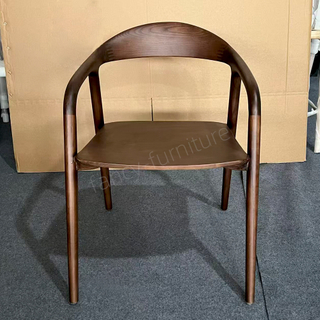 Wholesale Mid-Century Modern Solid Wood Shumate Dining Chair, Dark Walnut Finish Integrated Armrest Chair for Home Restaurant